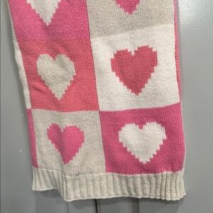Pink & Tan Heart Patterned Knit Doggie Pullover Sweater Preowned good condition